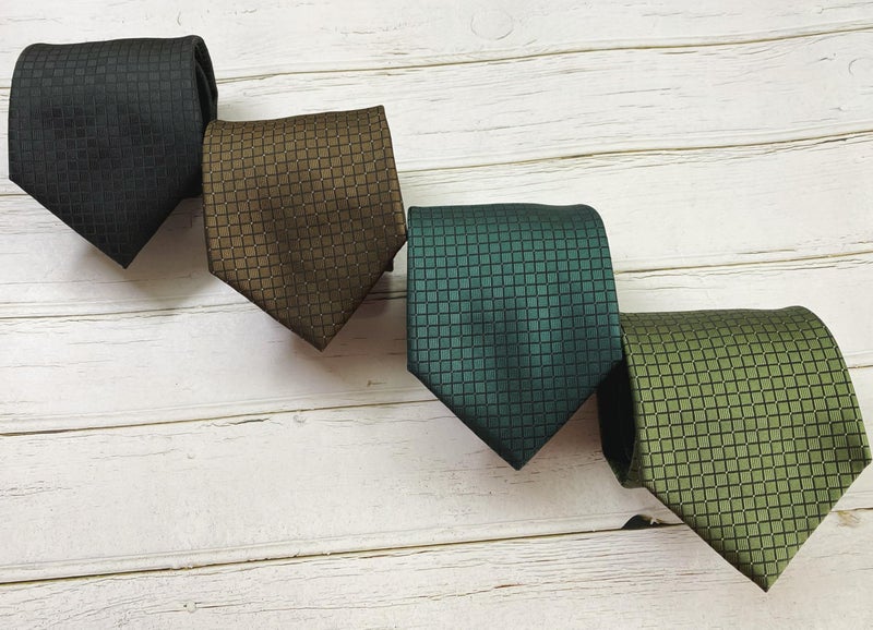 KissTies Mens Black Tie Checkered Necktie Wedding Ties For Men - Image 3
